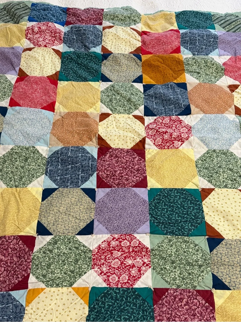 Handmade Patchwork Quilted Throw - 48” x 38”Multicolor